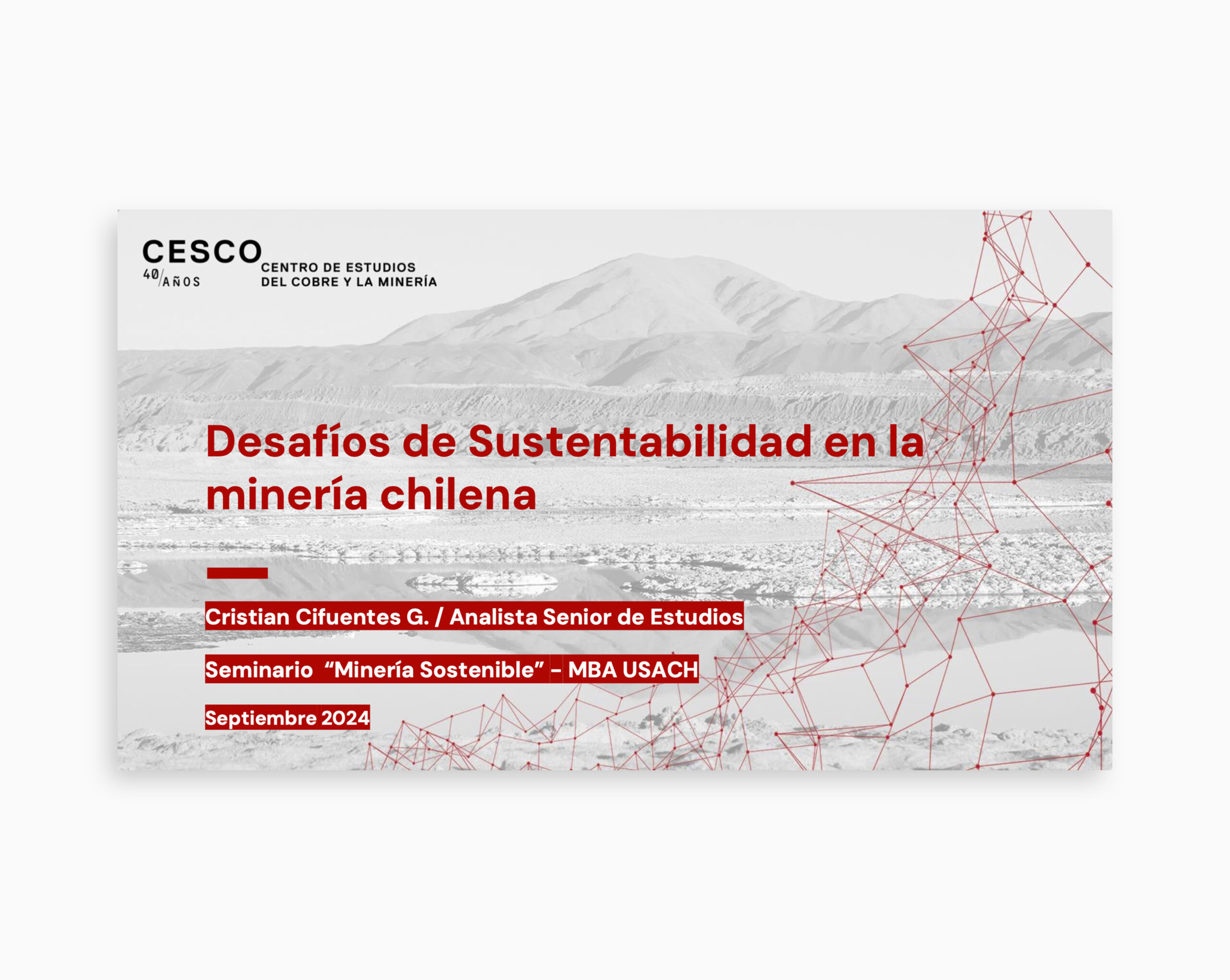 Desafíos de Sustentabilidad en la minería chilena