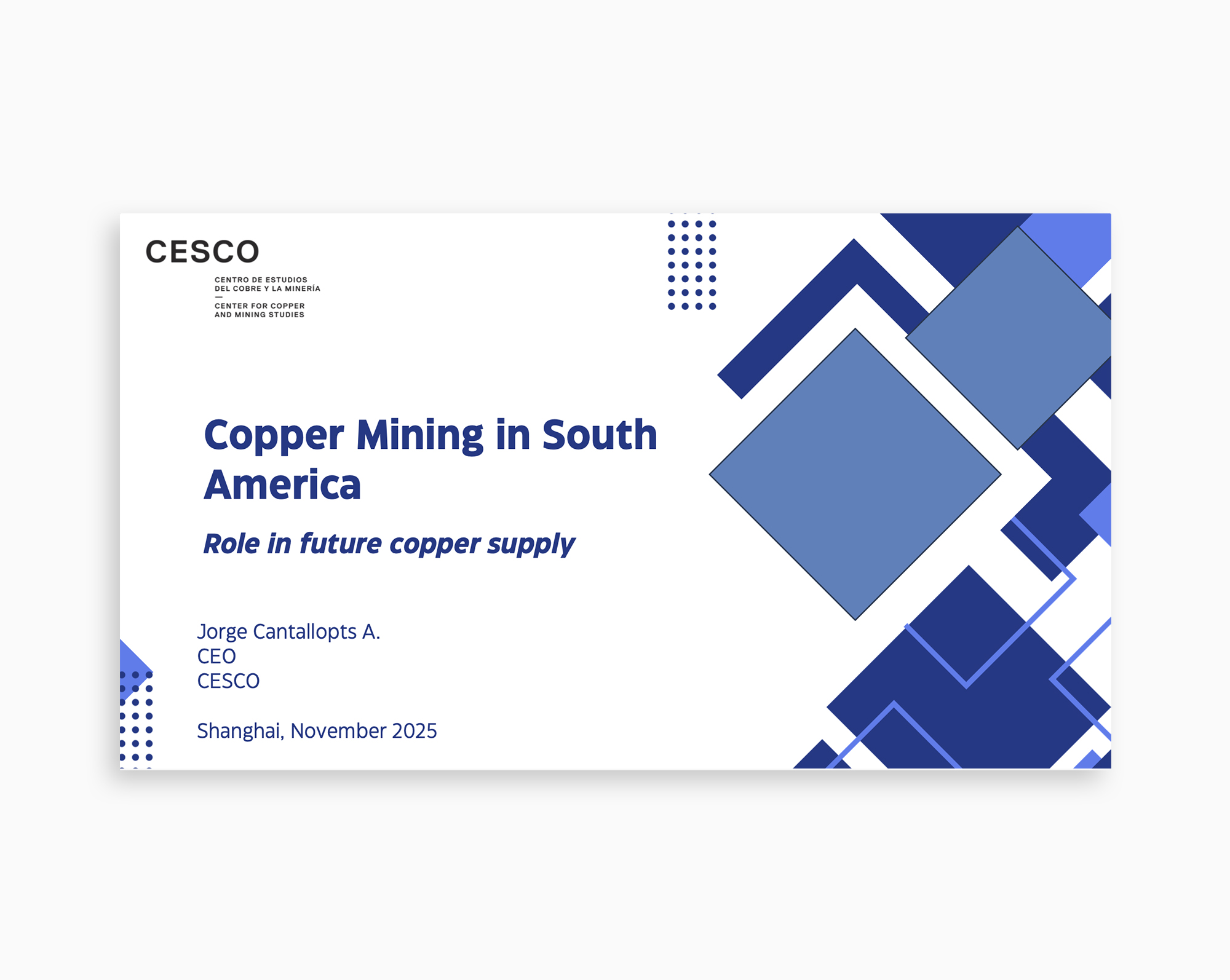 Copper Mining in South America: Role in future copper supply